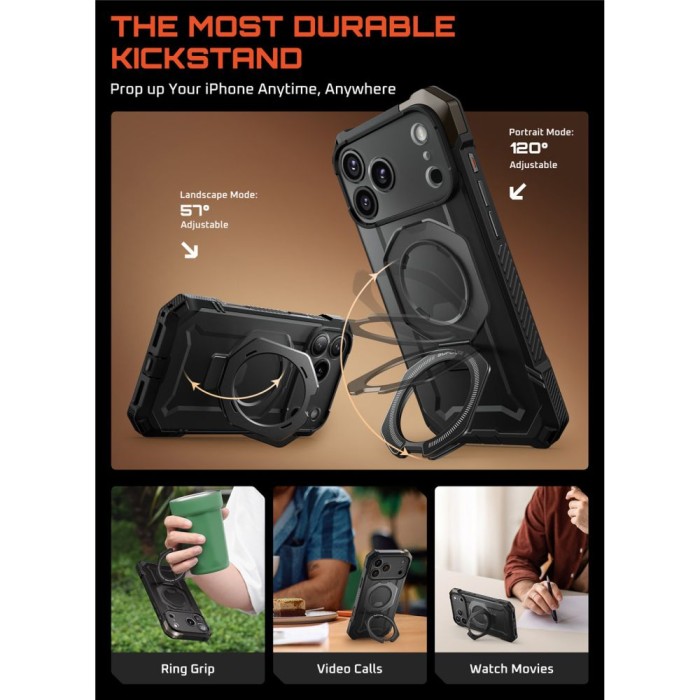 Supcase UB Grip Mag MagSafe Case for iPhone 17 Pro Max - Black