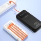 Dudao large capacity powerbank with 4 built-in cables 20000mAh USB Type C + micro USB + Lightning + USB-A (input) - black (Dudao K6Pro+)