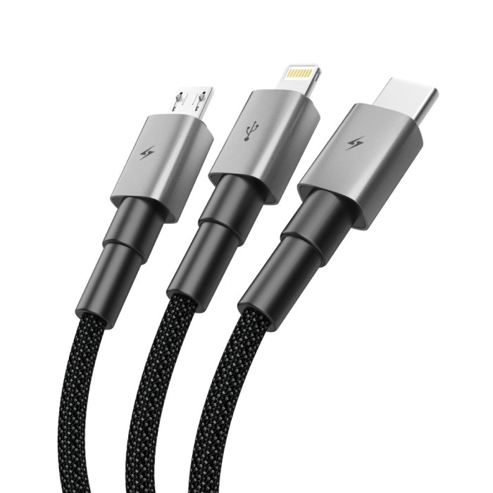 Tech-Protect UltraBoost DNA 3in1 USB-C / Micro-USB / Lightning cable 120 cm - gray