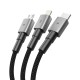Tech-Protect UltraBoost DNA 3in1 USB-C / Micro-USB / Lightning cable 120 cm - gray