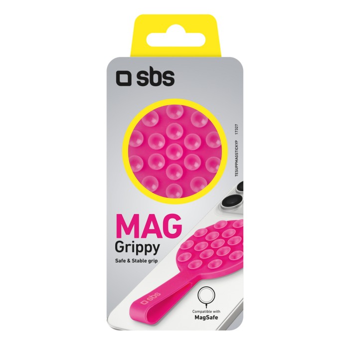 SBS MAG Grippy MagSafe Compatible Holder with Suction Cup and Ear - Pink