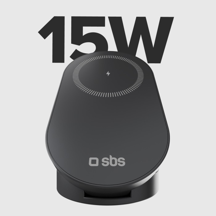 SBS 3-in-1 Foldable Wireless Charging Station QI2 MFI - Made for iPhone - Black