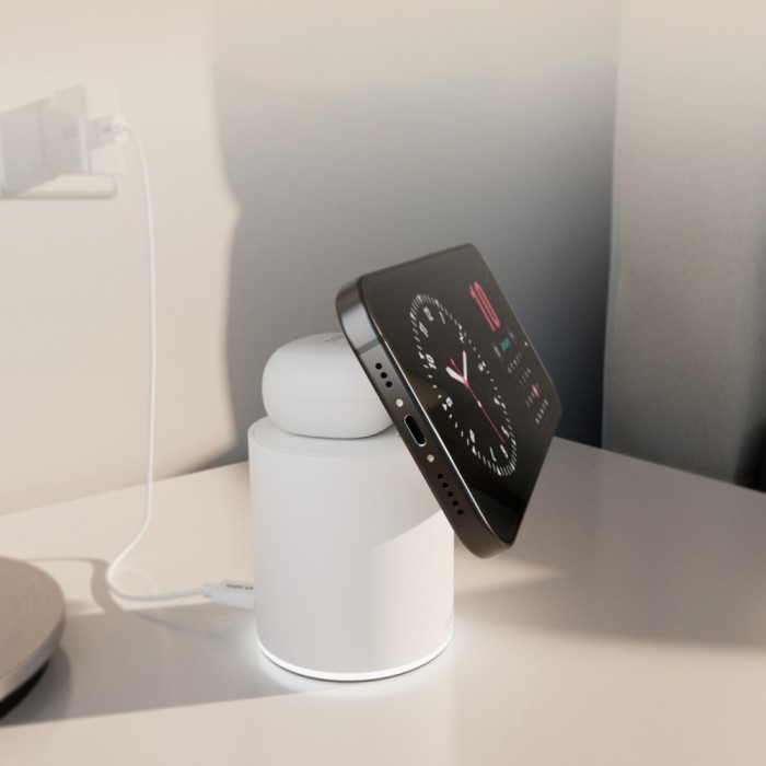 SBS 2-in-1 Wireless Magnetic Charging Station - White