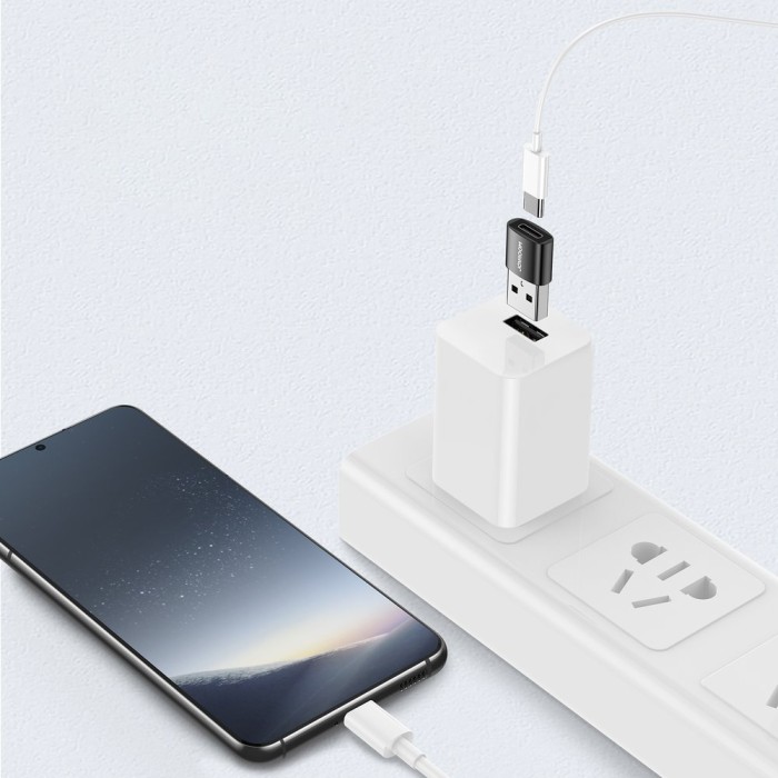Joyroom adapter from USB Type C (female) to USB (male) 2 pcs. black (S-H152 Black)