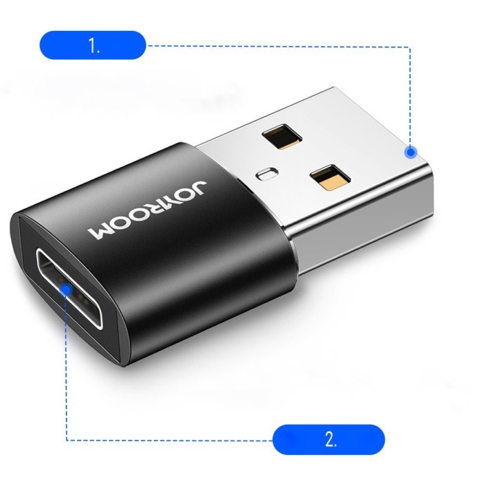 Joyroom adapter from USB Type C (female) to USB (male) 2 pcs. black (S-H152 Black)