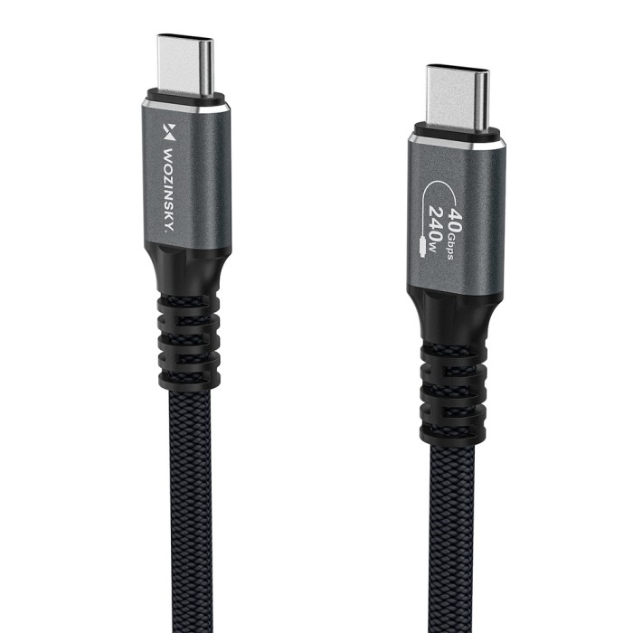 Wozinsky WPS-UY41S USB-C USB4 Cable 40Gb/s 240W 1m 4K - Black