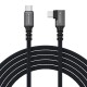 Wozinsky WPS3-UY41S USB-C USB4 40Gb/s 240W 1m 4K Angled Cable - Black