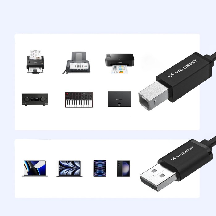 Wozinsky WKDDY4S USB-B - USB-A 480Mb/s Cable 1m - Black