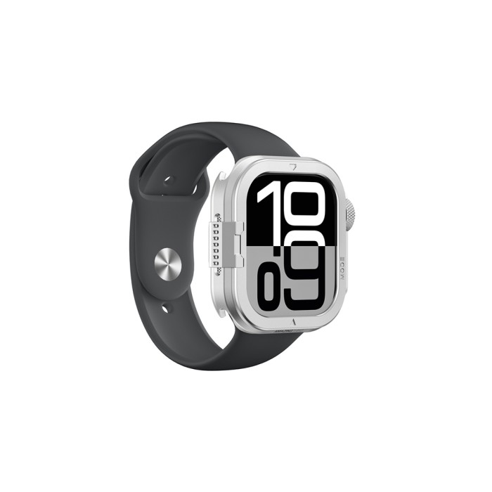 AmazingThing Titan Pro Metal Case for Apple Watch 11 46mm Aluminum - Silver