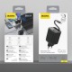 Dudao A67EU GaN 67W Wall Charger with Built-in Retractable USB-C Power Delivery Quick Charge Cable - Black