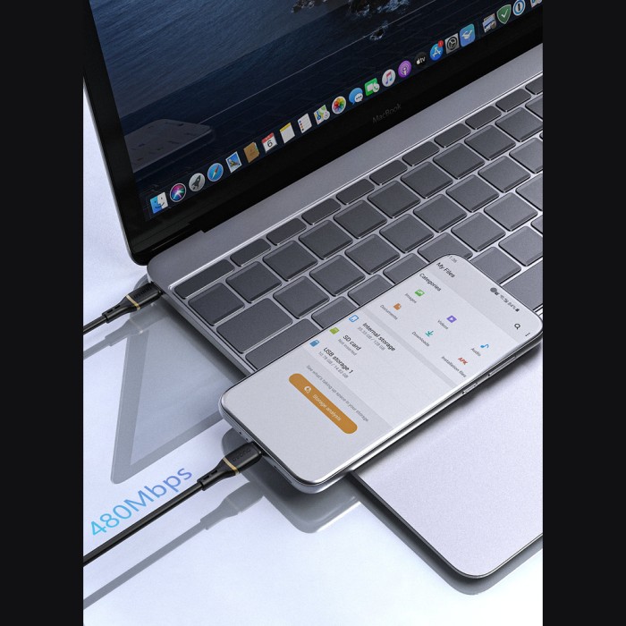 Dudao L25C USB-C - USB-C Silicone Cable 60W 1m - White