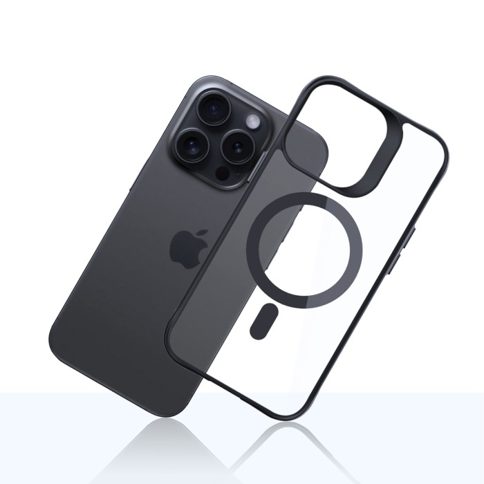 3mk Satin Armor MagCase with MagSafe for iPhone 14 Pro Max - Clear with Black Frame