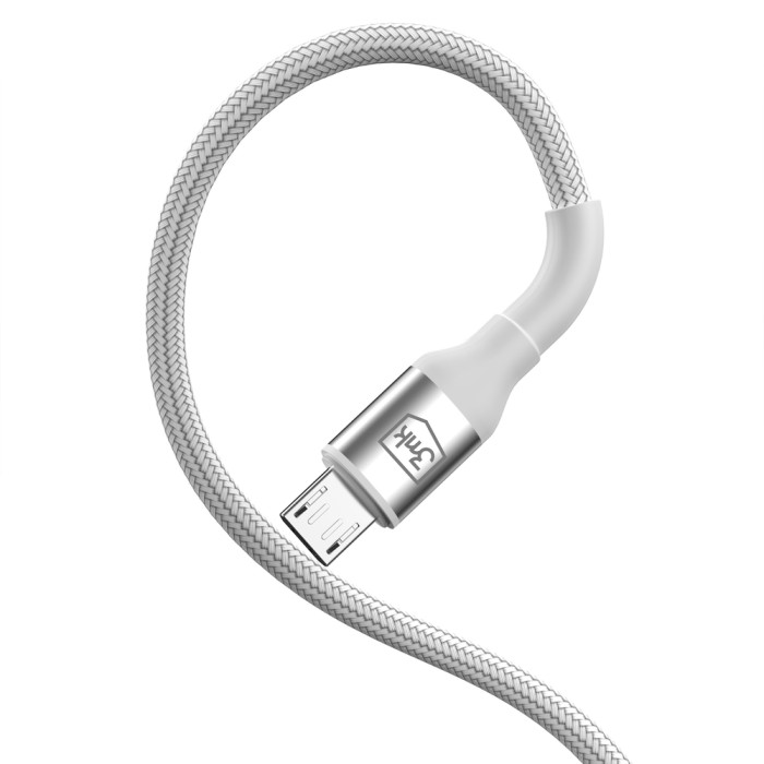 3mk Hyper Cable N-SERIES USB-A / MicroUSB 1m 5V/2.4A 12W / white