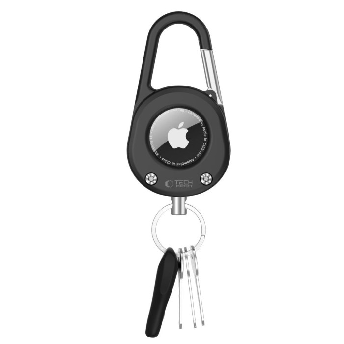 Tech-Protect Slidelock Carabiner Keychain Case for Apple AirTag 1/2 - Black