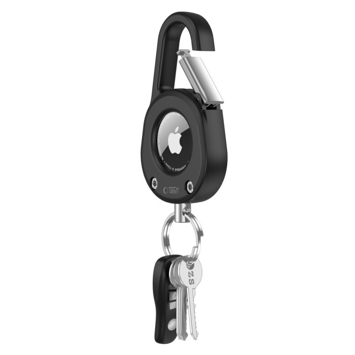 Tech-Protect Slidelock Carabiner Keychain Case for Apple AirTag 1/2 - Black