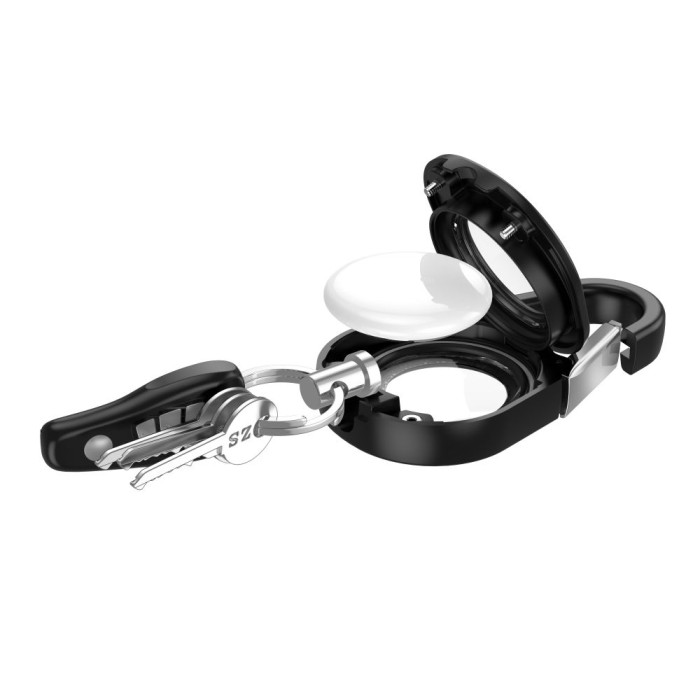 Tech-Protect Slidelock Carabiner Keychain Case for Apple AirTag 1/2 - Black