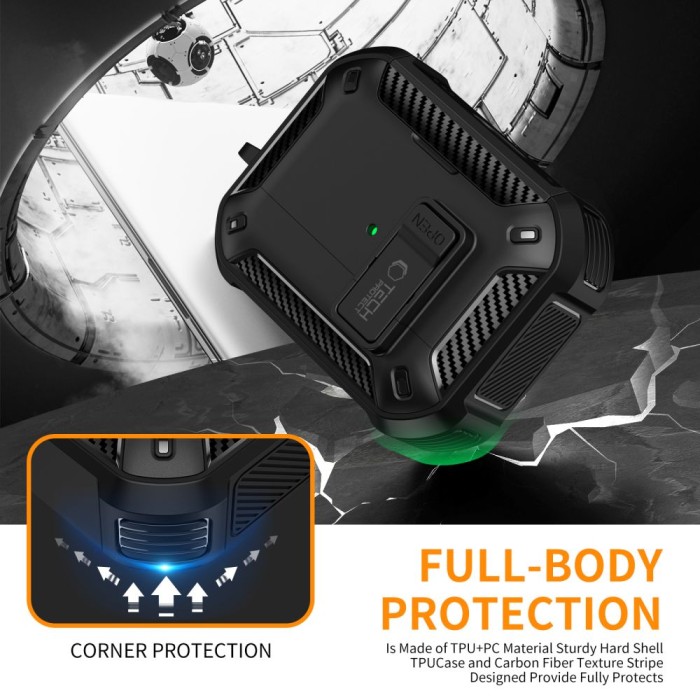 Tech-Protect Carbonox MagSafe case for AirPods Pro - black