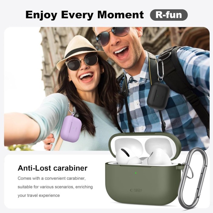 Tech-Protect Silicone Hook Case for AirPods Pro - Olive