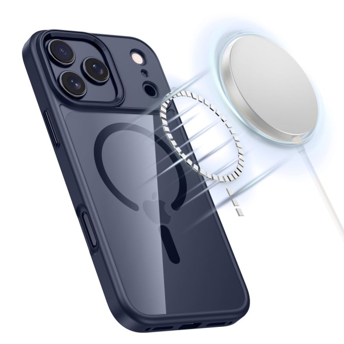 Tech-Protect MagMat MagSafe Case for iPhone 17 Pro - Transparent Navy Blue