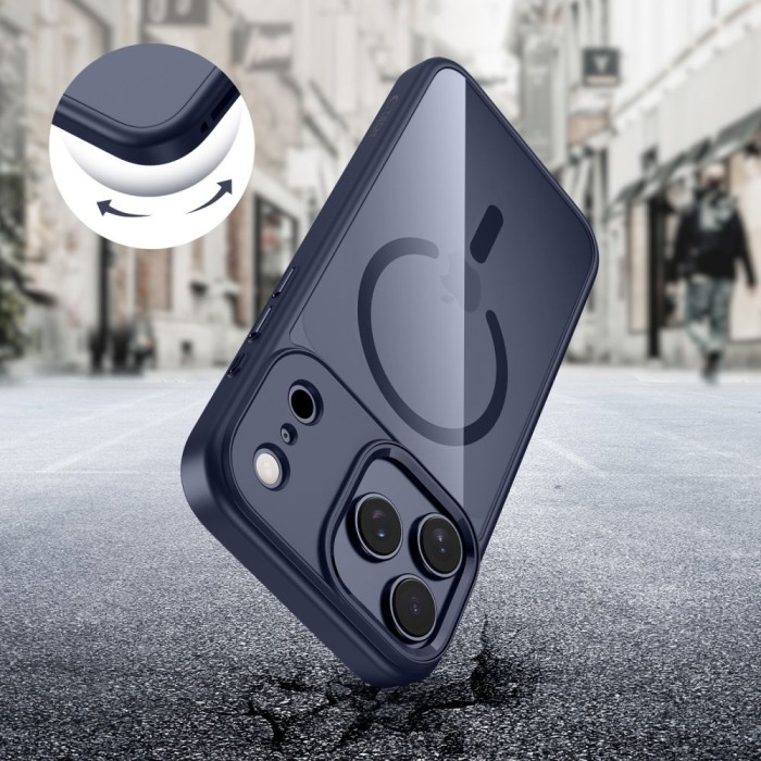 Tech-Protect MagMat MagSafe Case for iPhone 17 Pro - Transparent Navy Blue