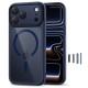 Tech-Protect Magpeak Magsafe CC Case for iPhone 17 Pro Max - Clear Navy Blue
