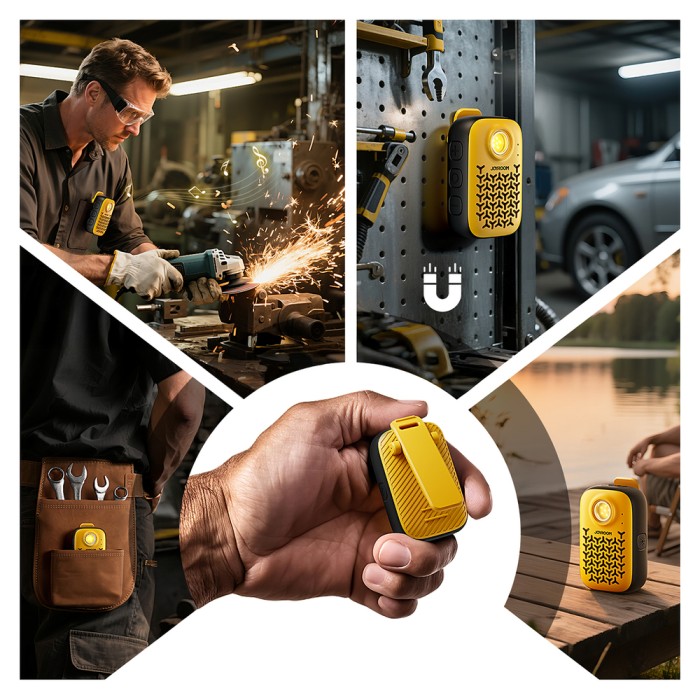 Joyroom Maya JR-MS03 portable Bluetooth speaker with built-in flashlight, resistant - yellow