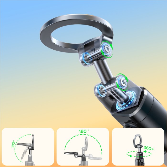 Joyroom JR-ZS509 MagSafe Compatible Selfie Stick with Bluetooth - Black