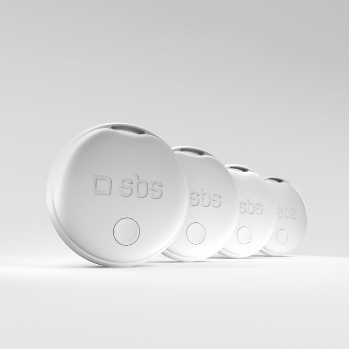 SBS Track My Circle locator compatible with Apple Find My set of 4 - white