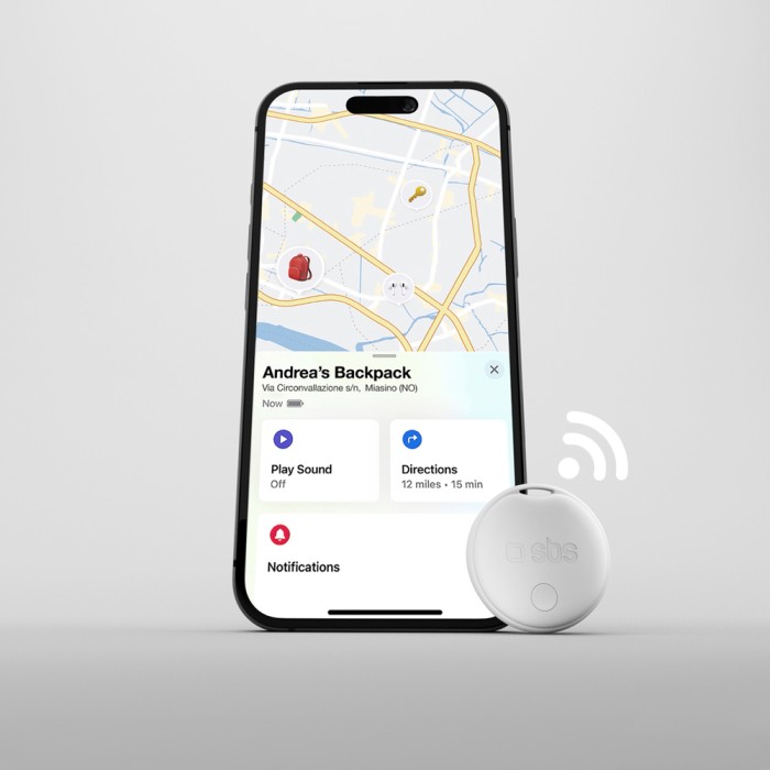 SBS Track My Circle locator compatible with Apple Find My set of 4 - white