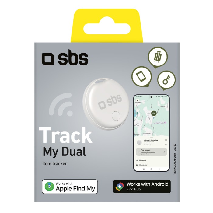 SBS universal locator Track My Dual - white