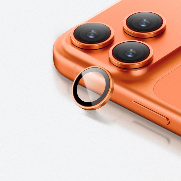 AmazingThing AR Sapphire Camera Lens Glass for iPhone 17 Pro / Pro Max - with Orange Frame