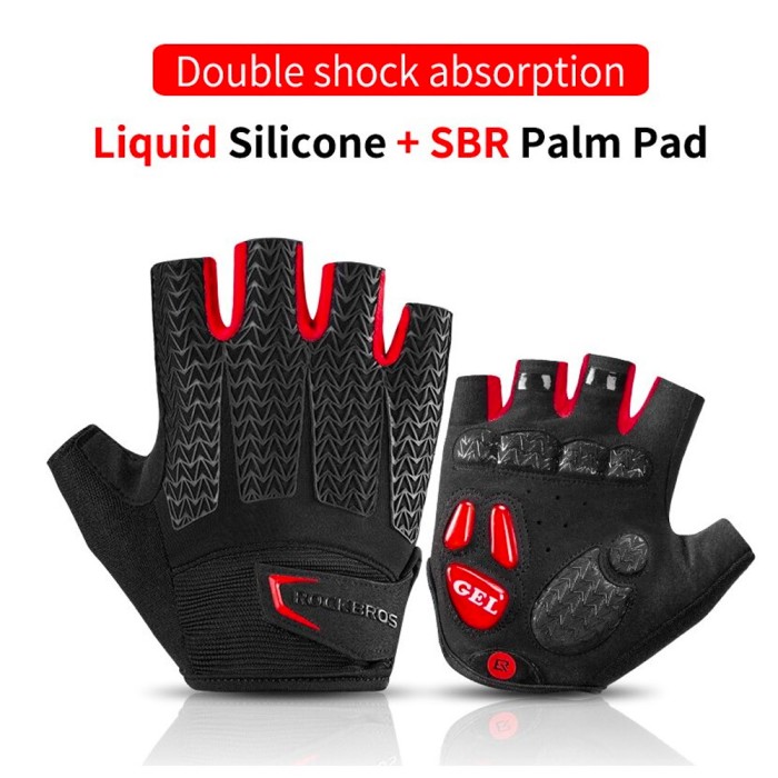 Rockbros S169BR XXL cycling gloves with gel inserts - black and red - OUTLET