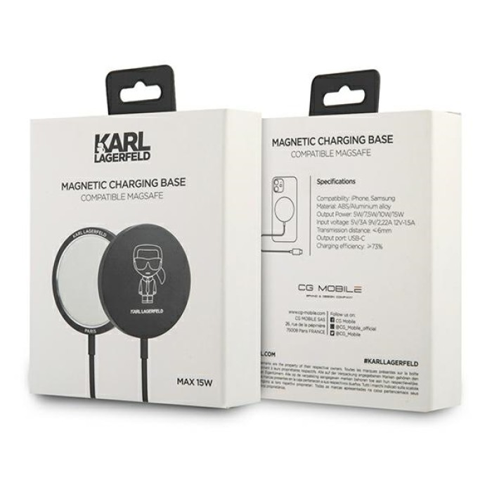 Karl Lagerfeld 15W Wireless Charger with MagSafe - Black
