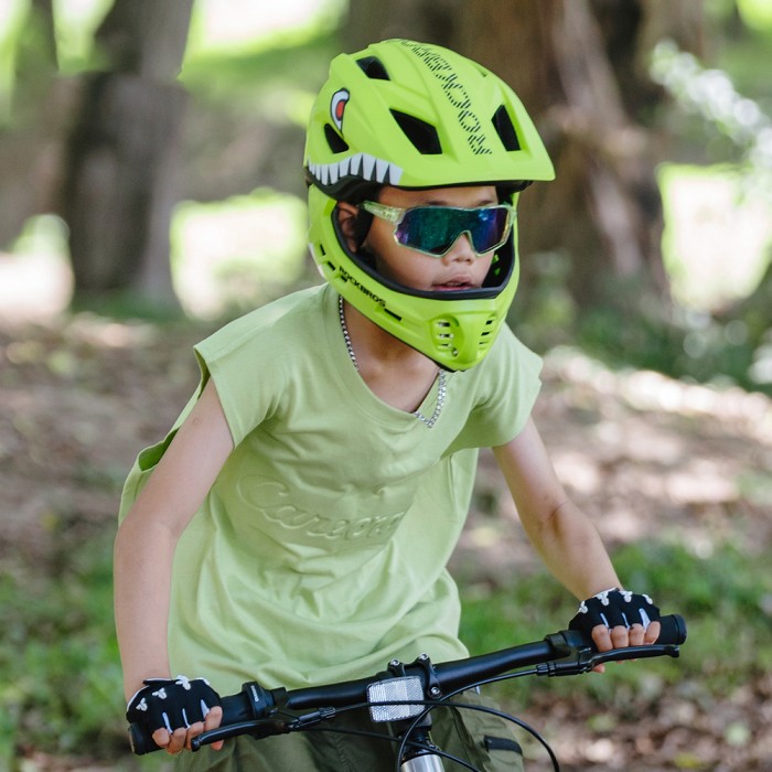 Rockbros TT-32003 Shark Children&amp;#39;s Bike Helmet with Detachable Jaw Size S (48-52) - Green