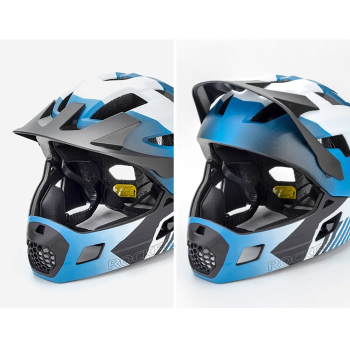 Rockbros TS-61 10110061002 Children&amp;#39;s Bike Helmet with Detachable Chin Size M (54-57) - Blue